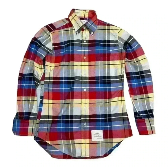 Thom Brown New York Plaid  Button Down Shirt - Picture 1 of 10